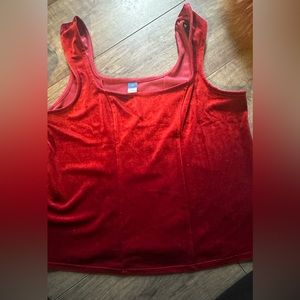XL woman’s velvet red tank top bran new never wore it but did wash it once .